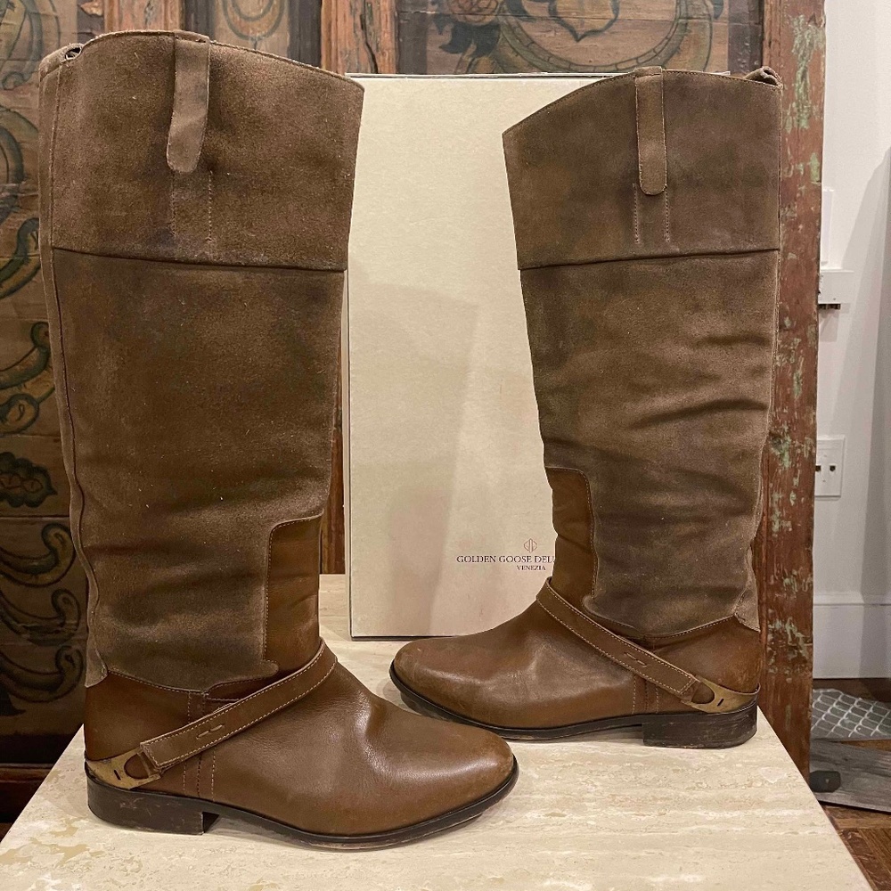 Golden Goose Leather and Suede Riding boots 39/8-8.5. Great looking